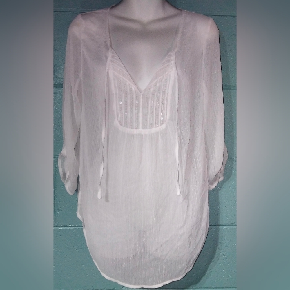 Express White Sheer Top